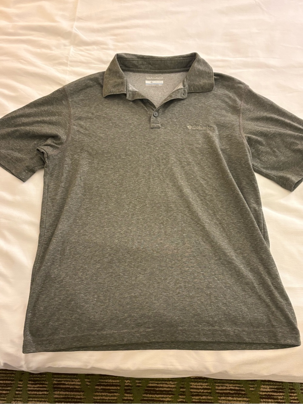 Columbia Men’s Gray Performance Omni-Wick Advanced Evaporation Polo Shirt Sz M